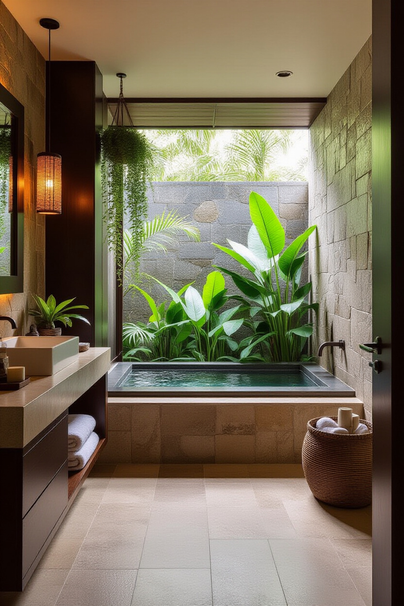Bali Inspired Bathroom: Tropical Oasis at Home