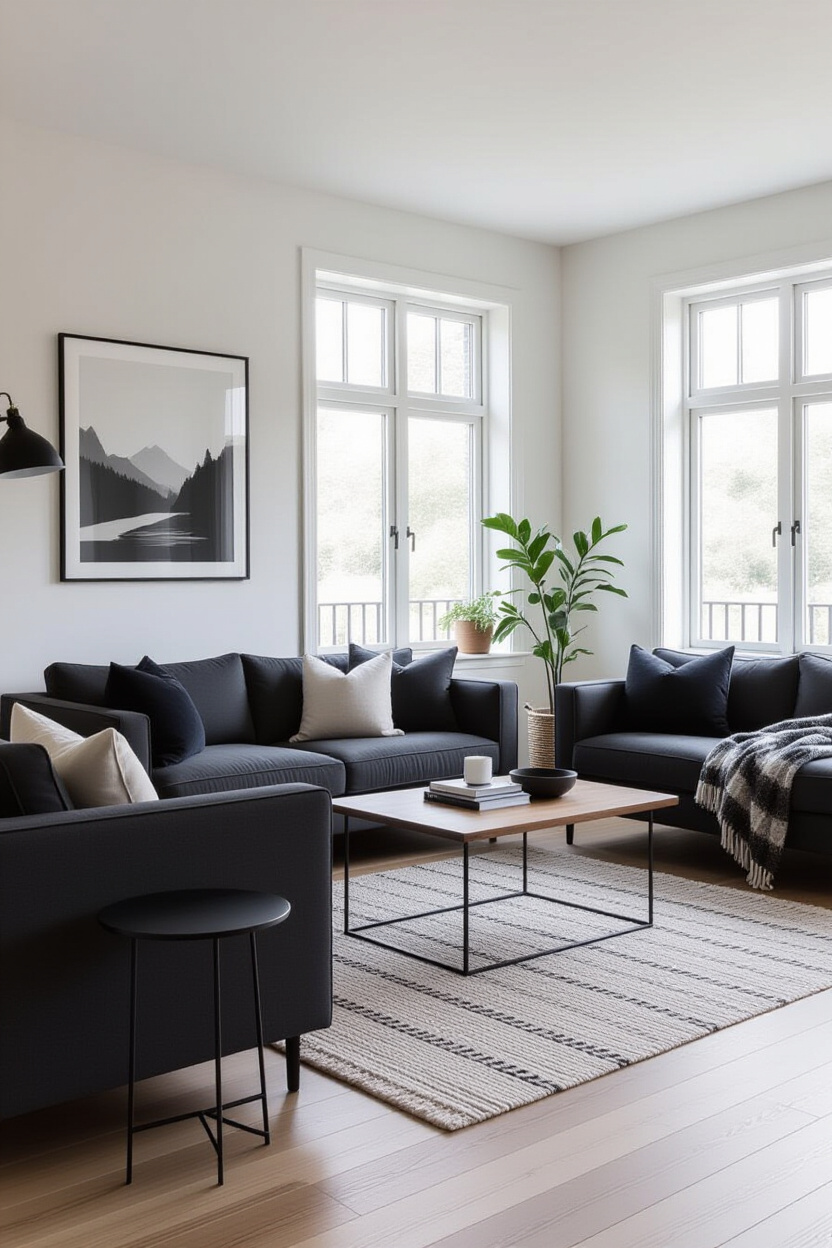 Black and White Decorating Ideas for a Comfy Living Room