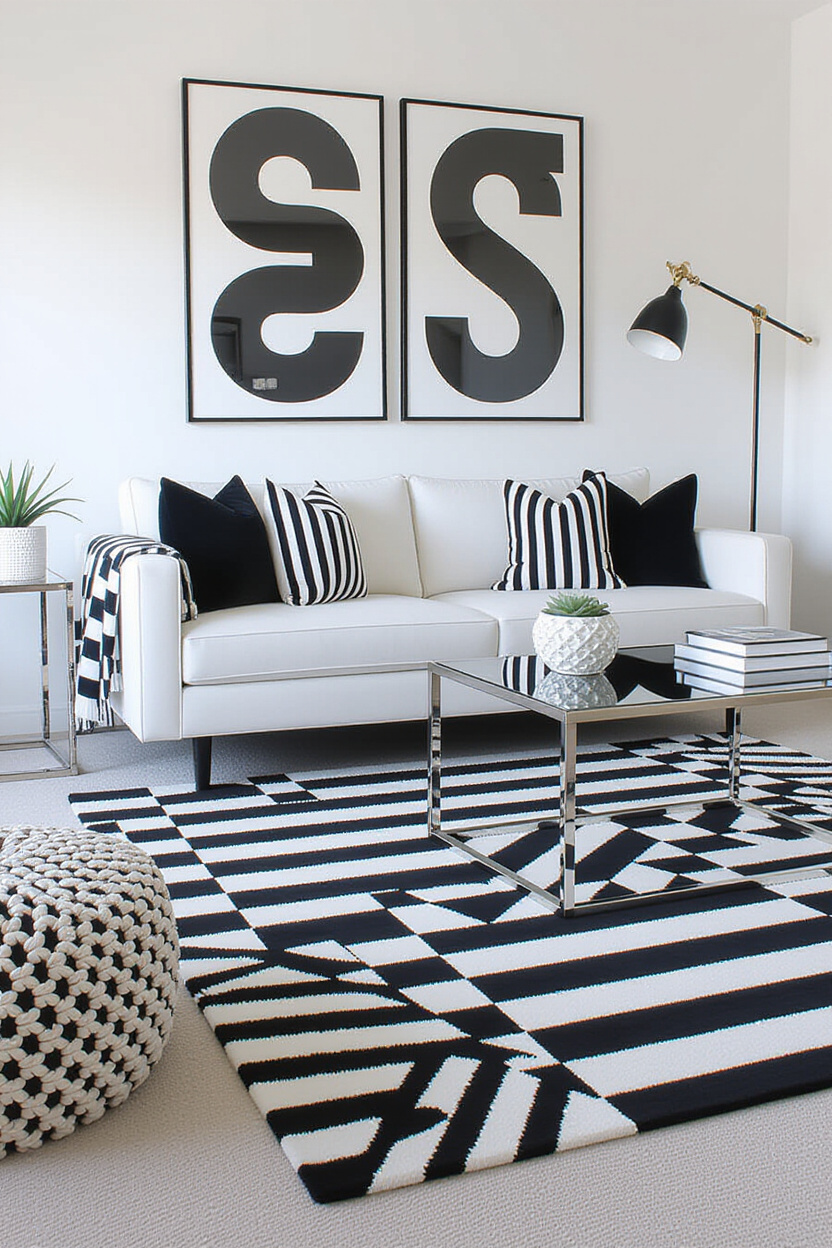 Black and White Living Room Decor: Timeless White Couch Style