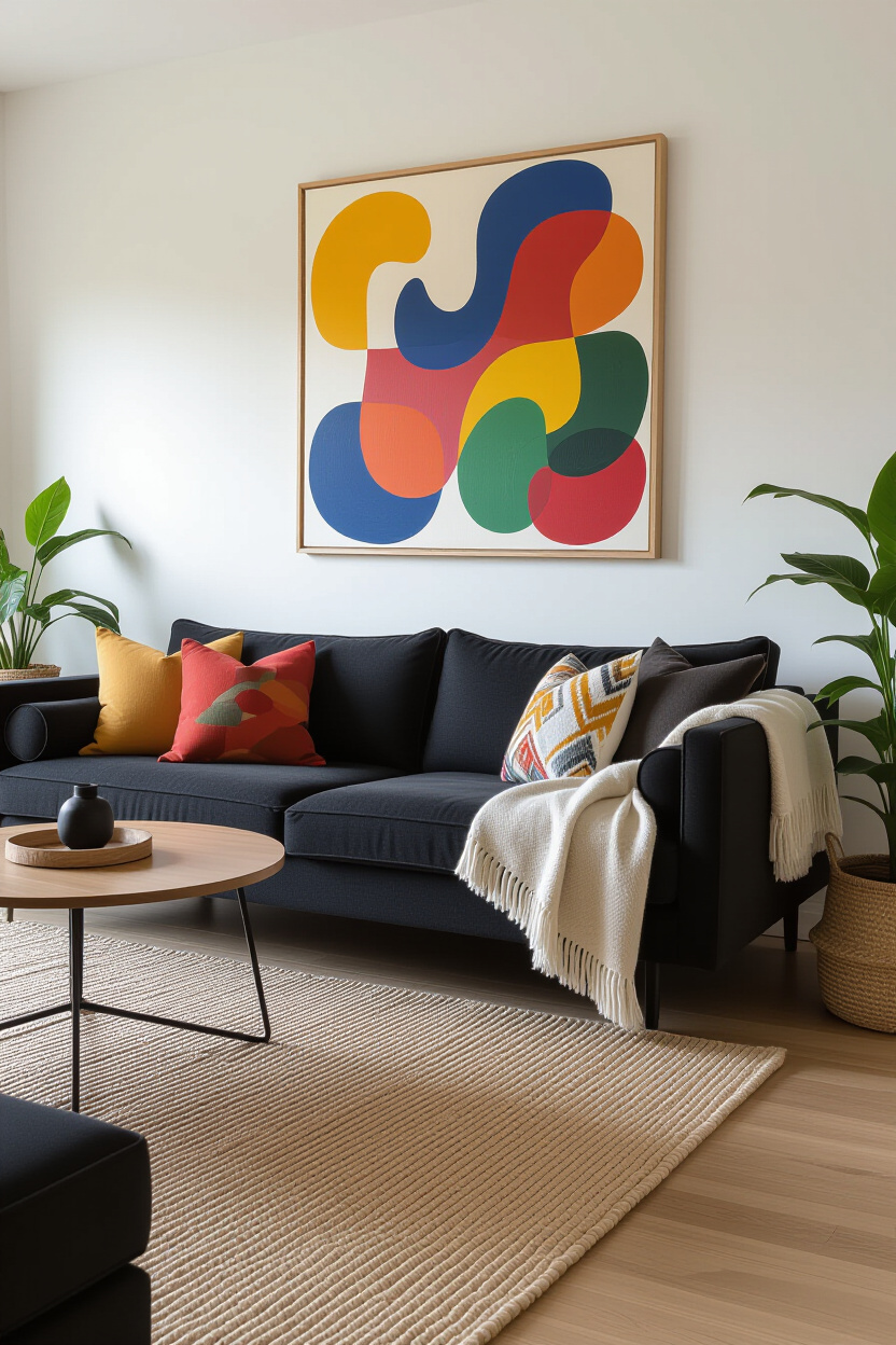 Black Couch Living Room Decor Ideas for Apartment Spaces