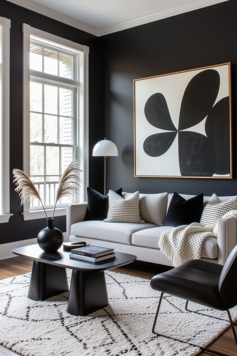 Black Modern Accent Wall