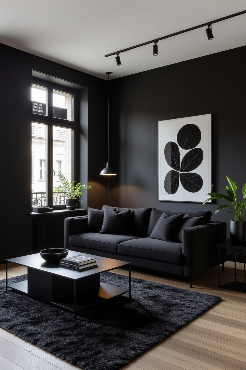 Black Themed Living Room: Decorating Around Your Black Sofa