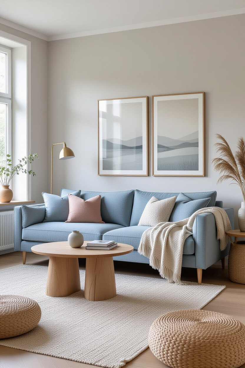 Blue Grey Couch Living Room: Subtle Elegance for Your Space