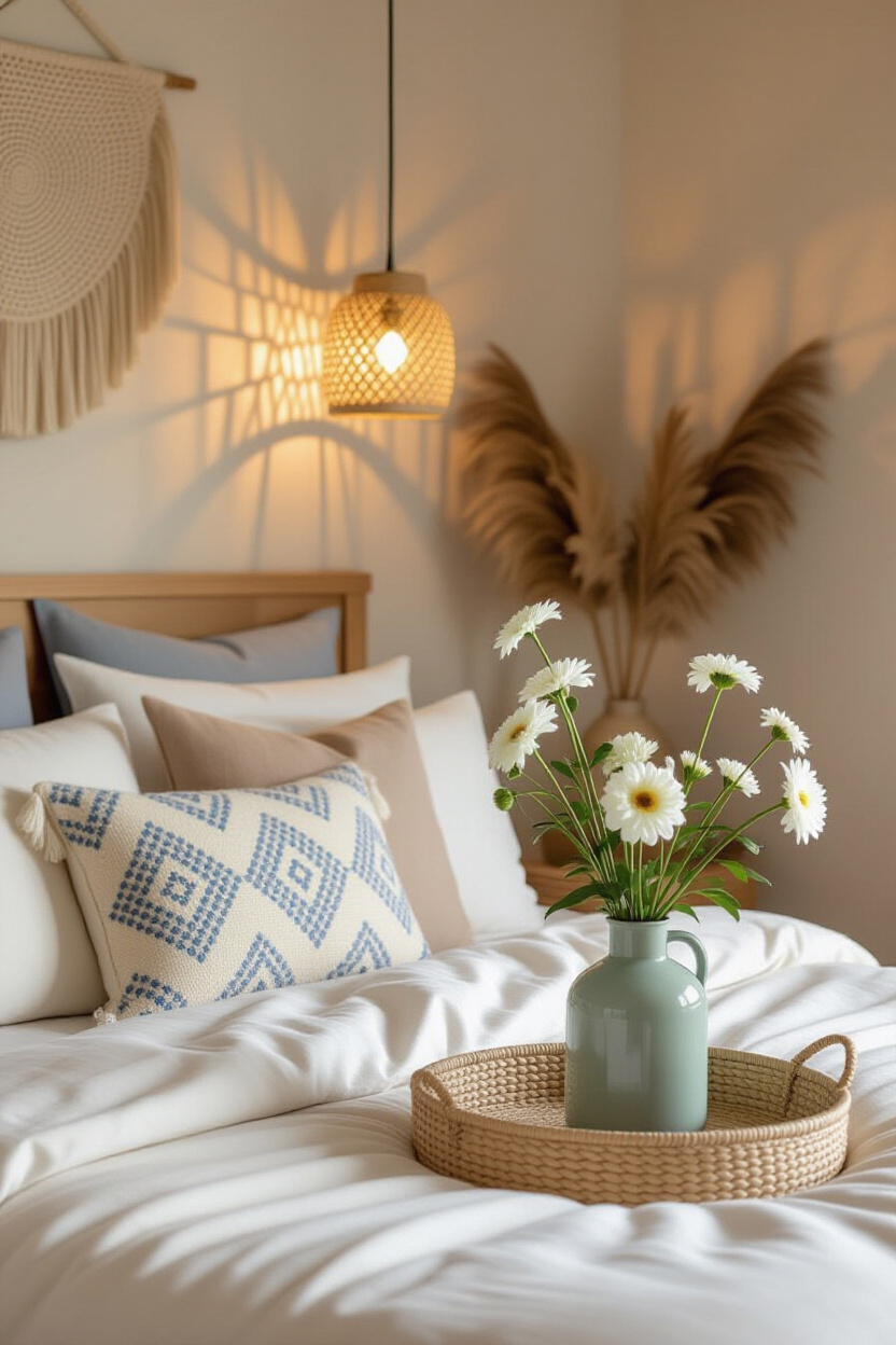 Boho Bedroom With Lights