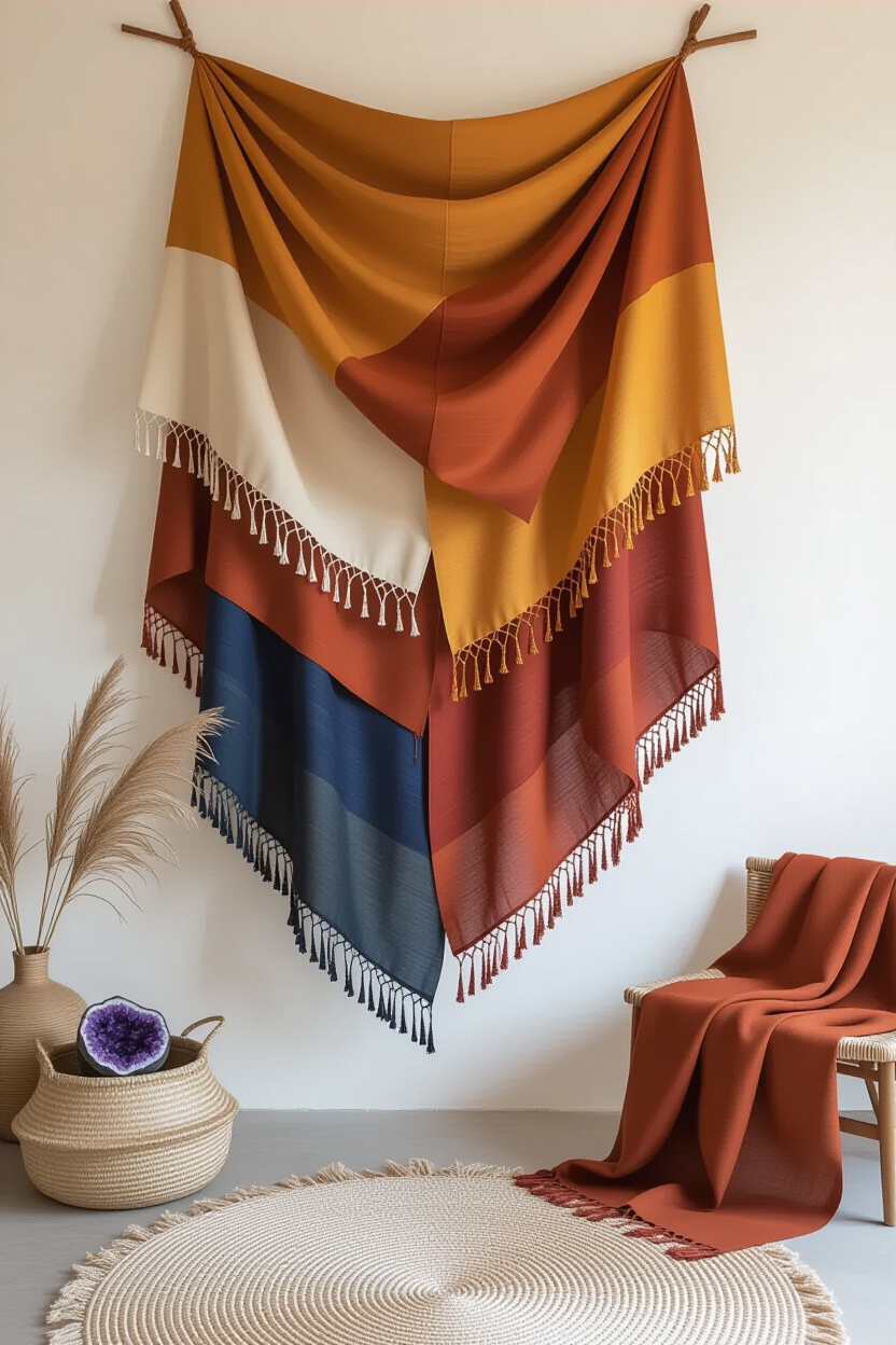 Boho Chic Living Room Wall Design