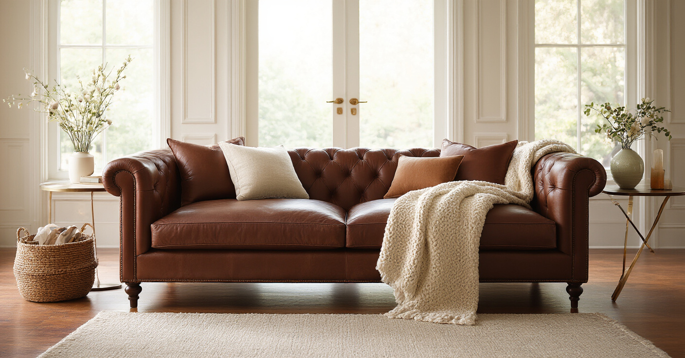 Creating Your Dream Vibe: How to Evoke Warmth and Sophistication with a Brown Leather Couch