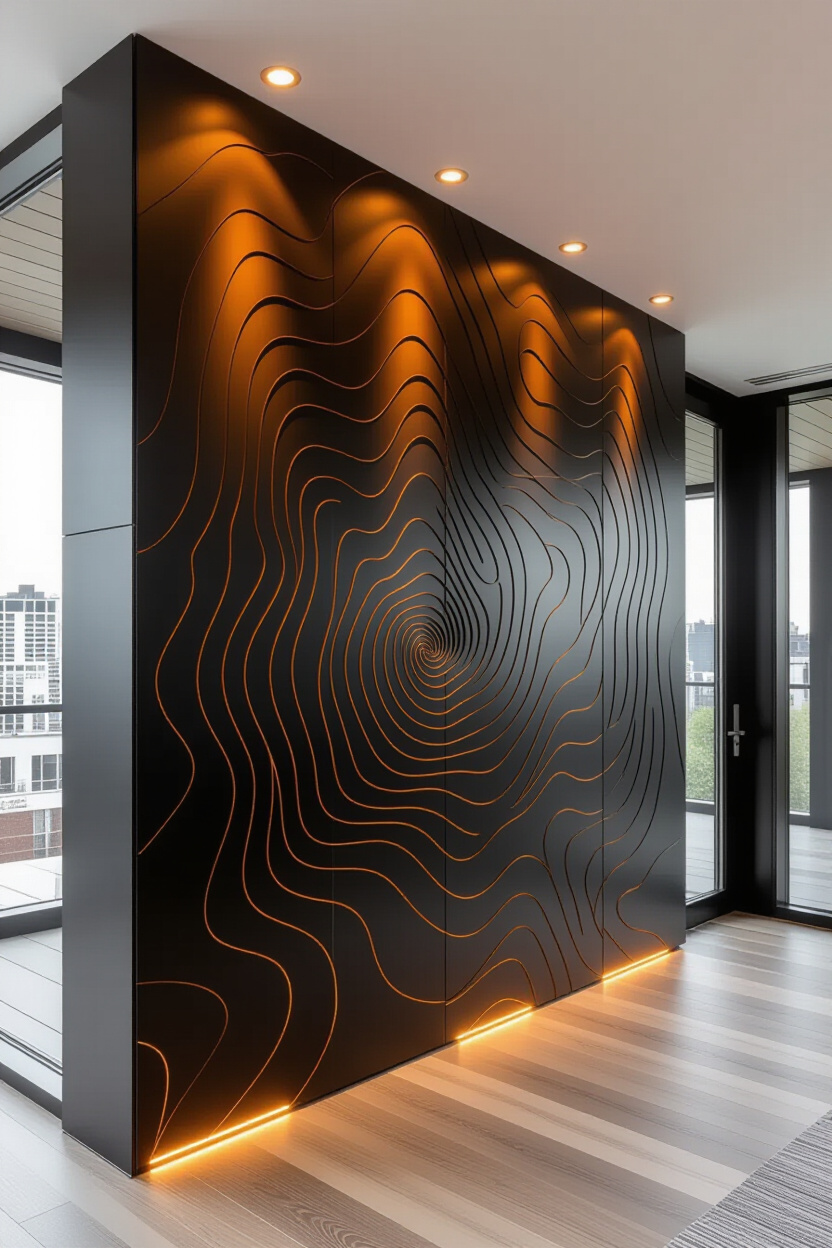 Captivating Black Accent Wall Space