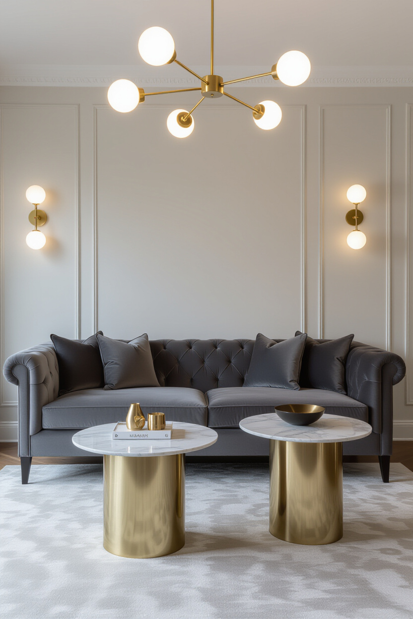 Charcoal Couch Styling Living Rooms: High-End Touches