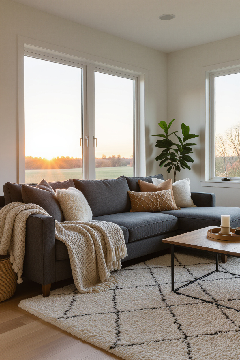 Charcoal Couch Styling: The Power of Textures