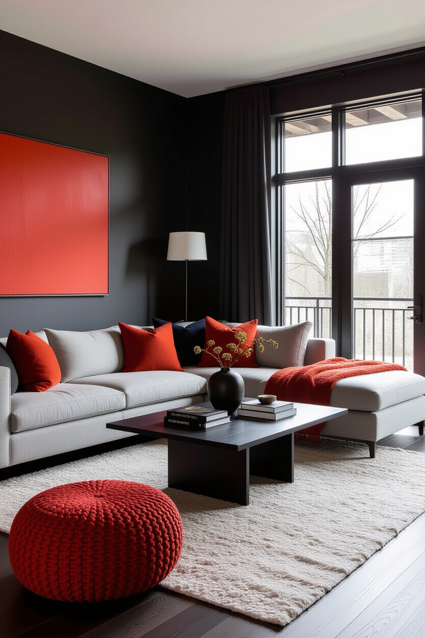 Cozy Dark Minimalist Living Room