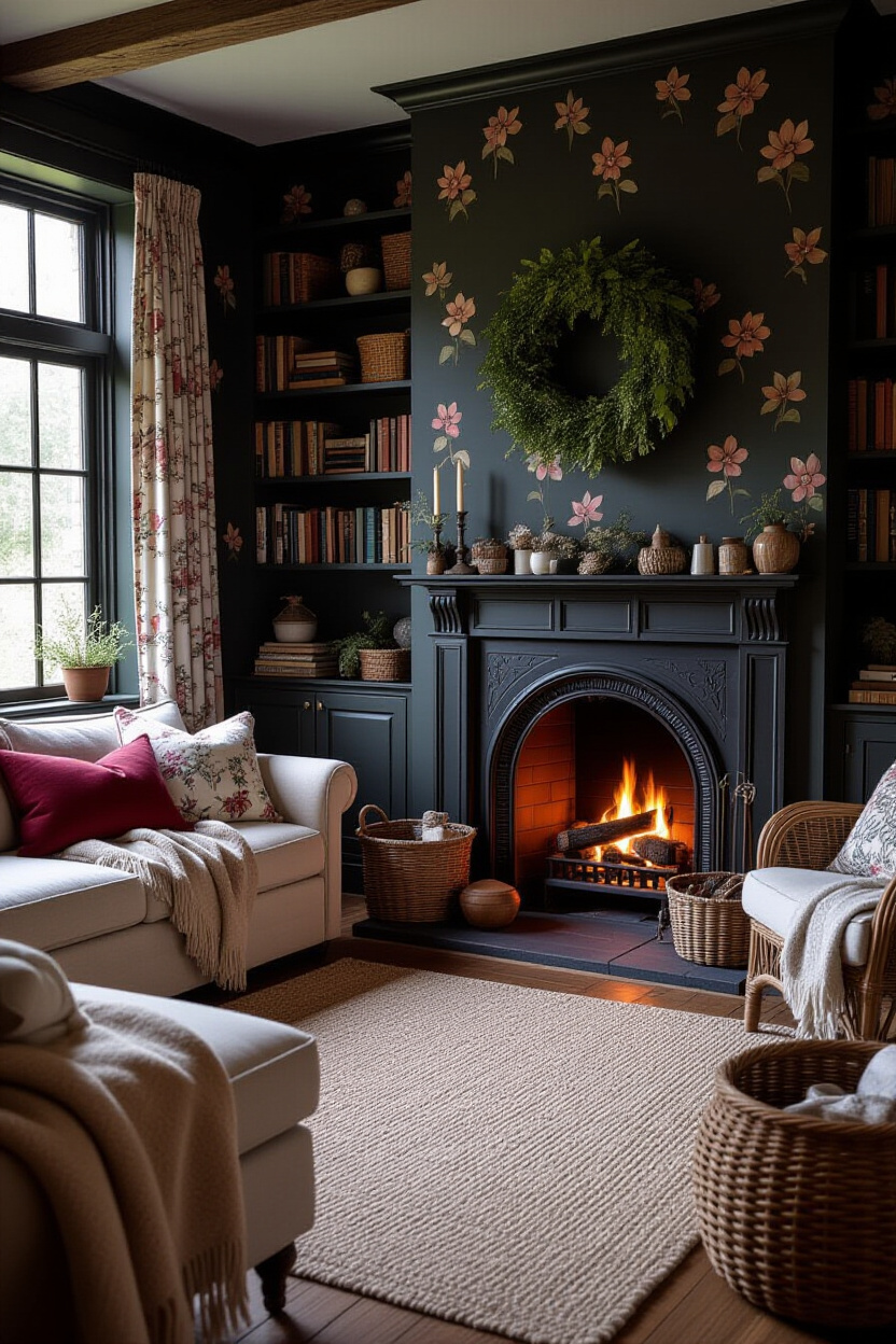 Dark Cottagecore Living Room: A Whimsical Retreat