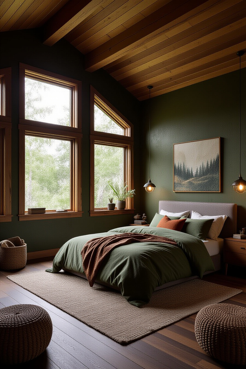 Dark Earthy Bedroom: Natural and Grounded