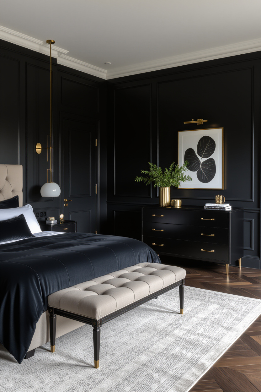 Dark Elegant Bedroom: Timeless Charm
