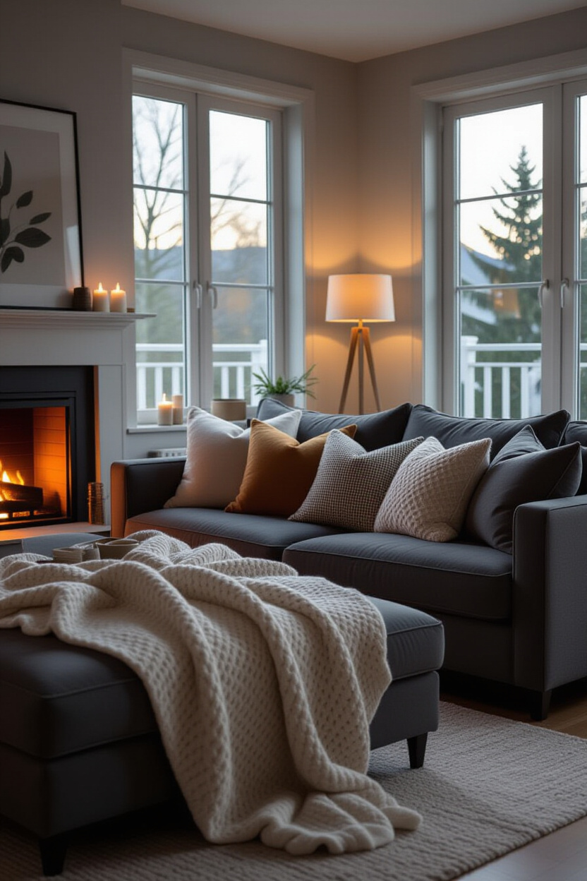 Dark Gray Couch Living Room Ideas: Cosy Touches