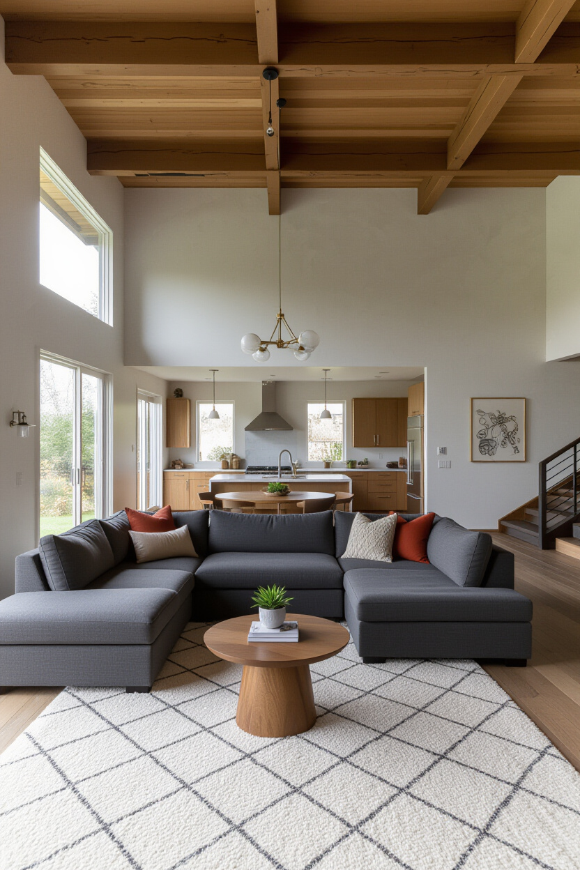 Dark Gray Sectional Living Room Decor: Creating Space