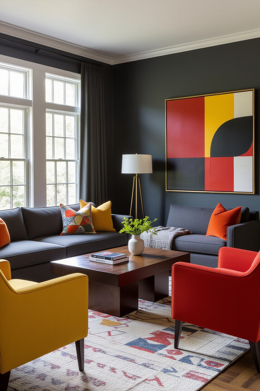 Dark Grey Sofa Living Room Ideas: Creating Contrast