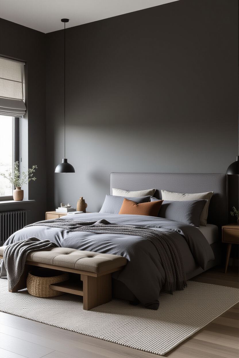 Dark Neutral Bedroom: Understated Elegance