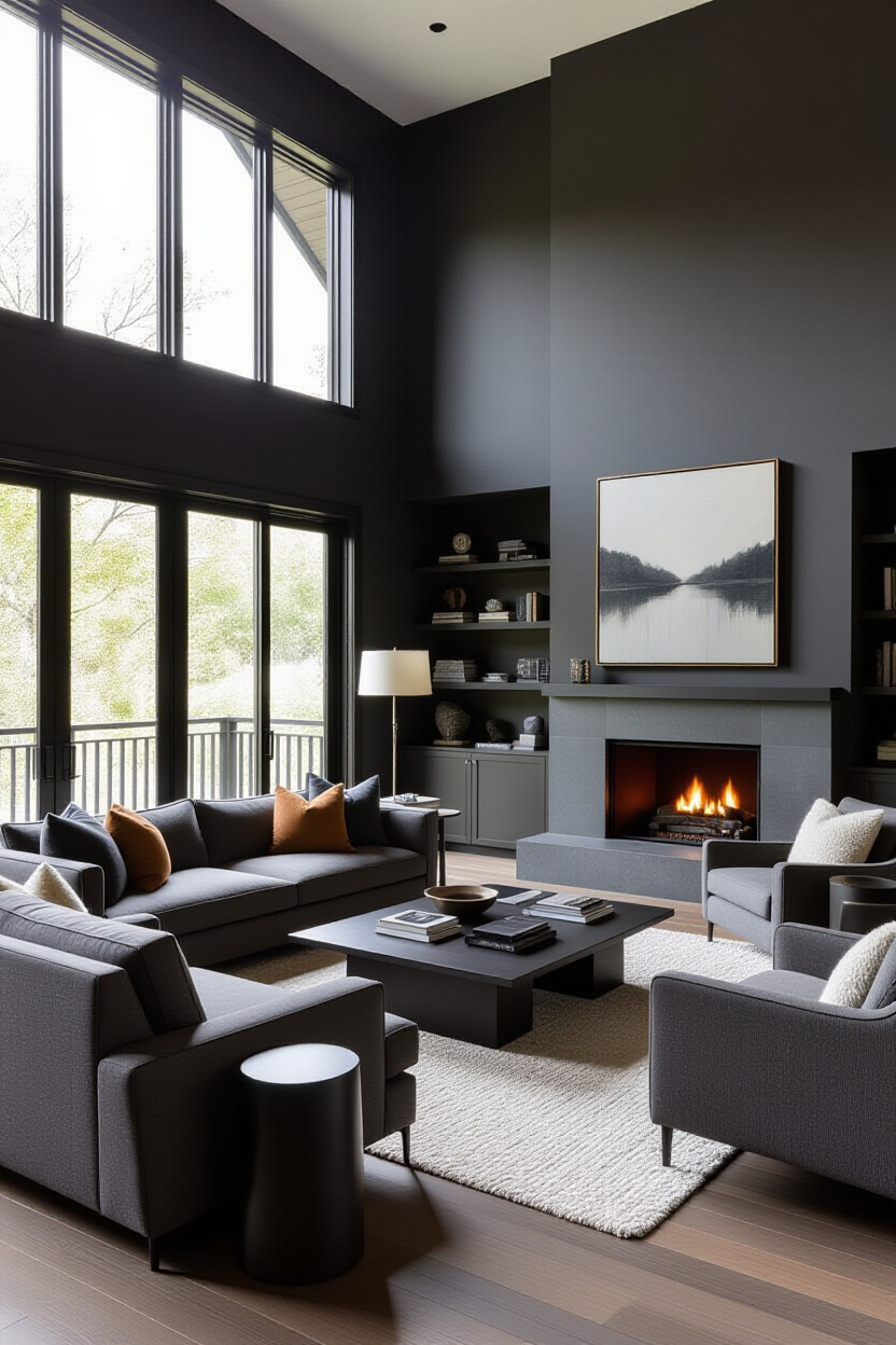 Dark Neutral Living Room: Sophistication and Serenity