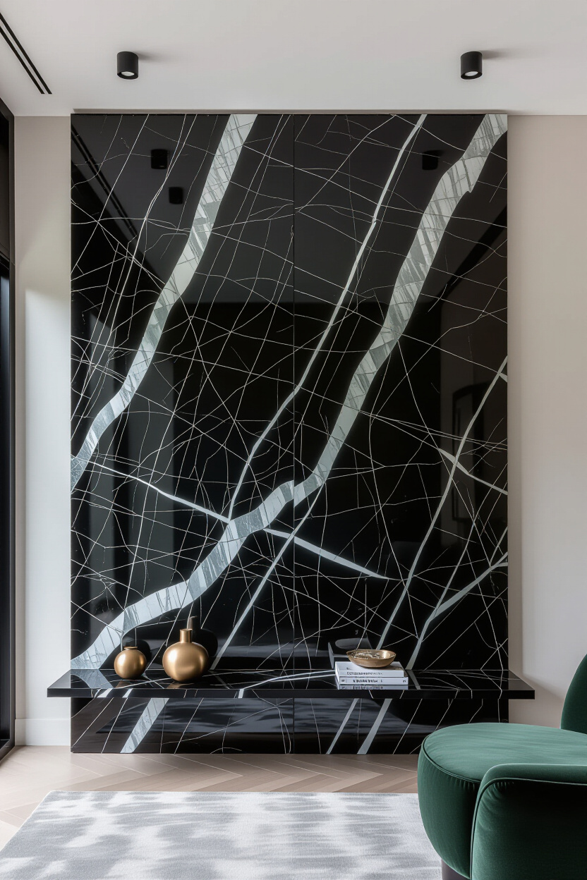 Essential Black Accent Wall Living