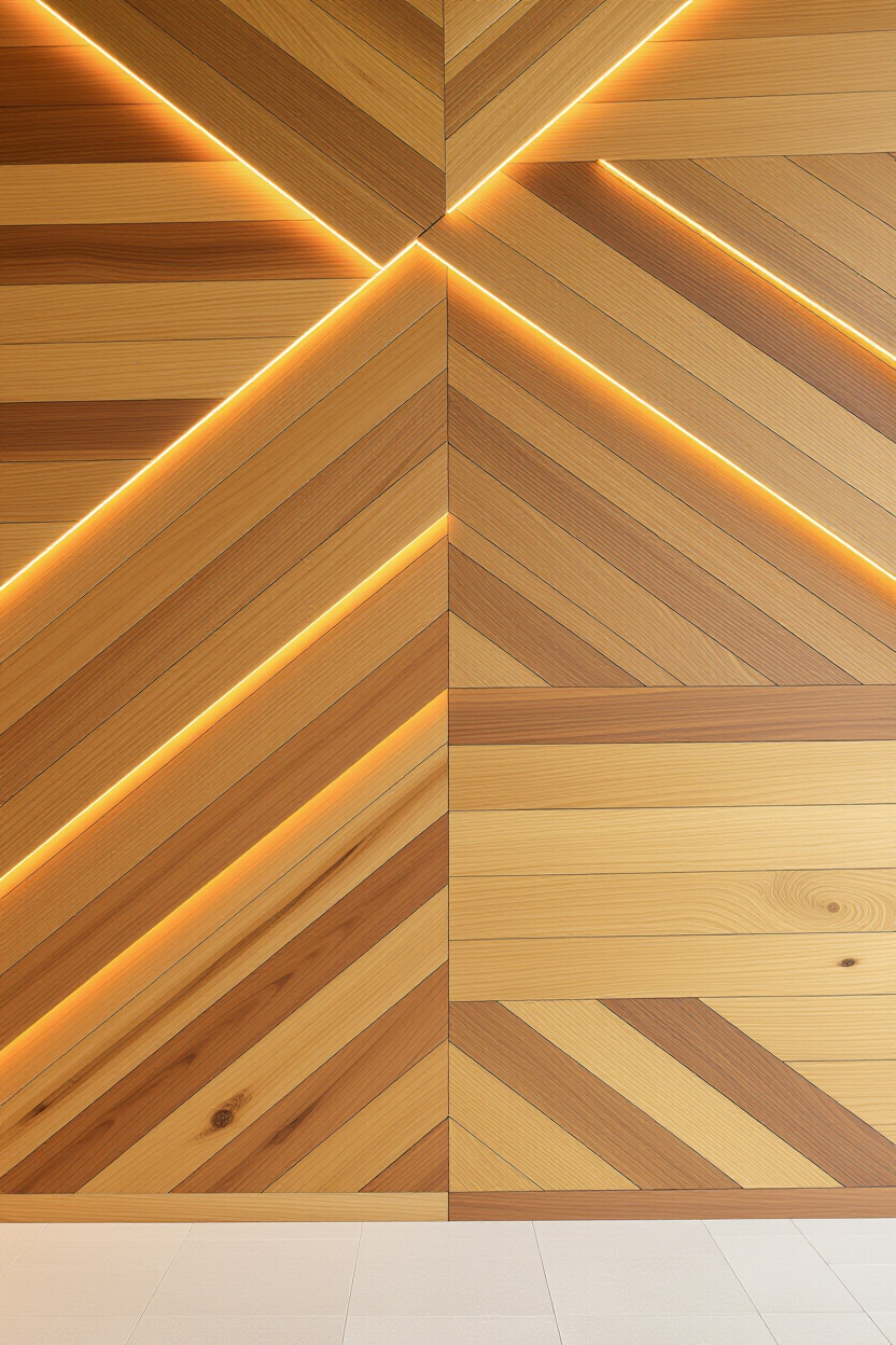 Inviting Acacia Living Room Wood Wall