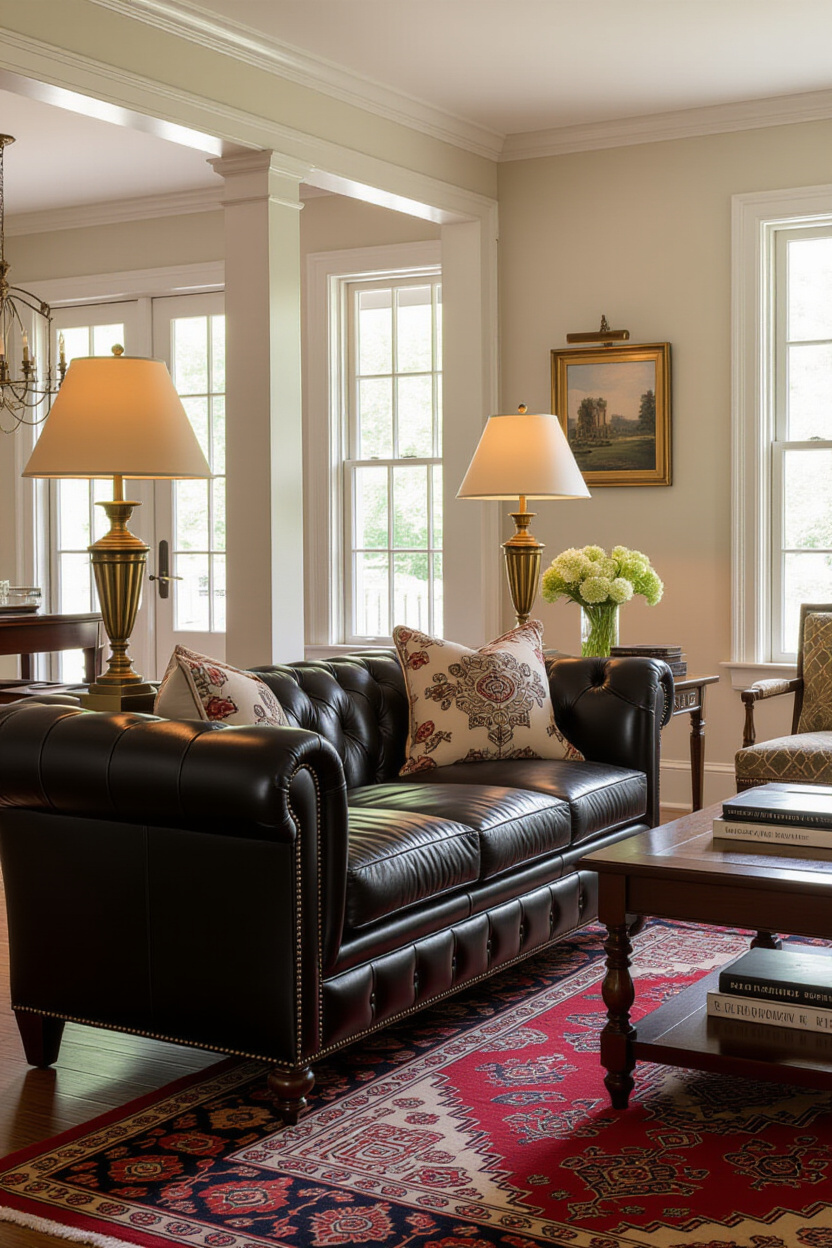 Leather Black Couch Living Room Decor: Timeless Elegance