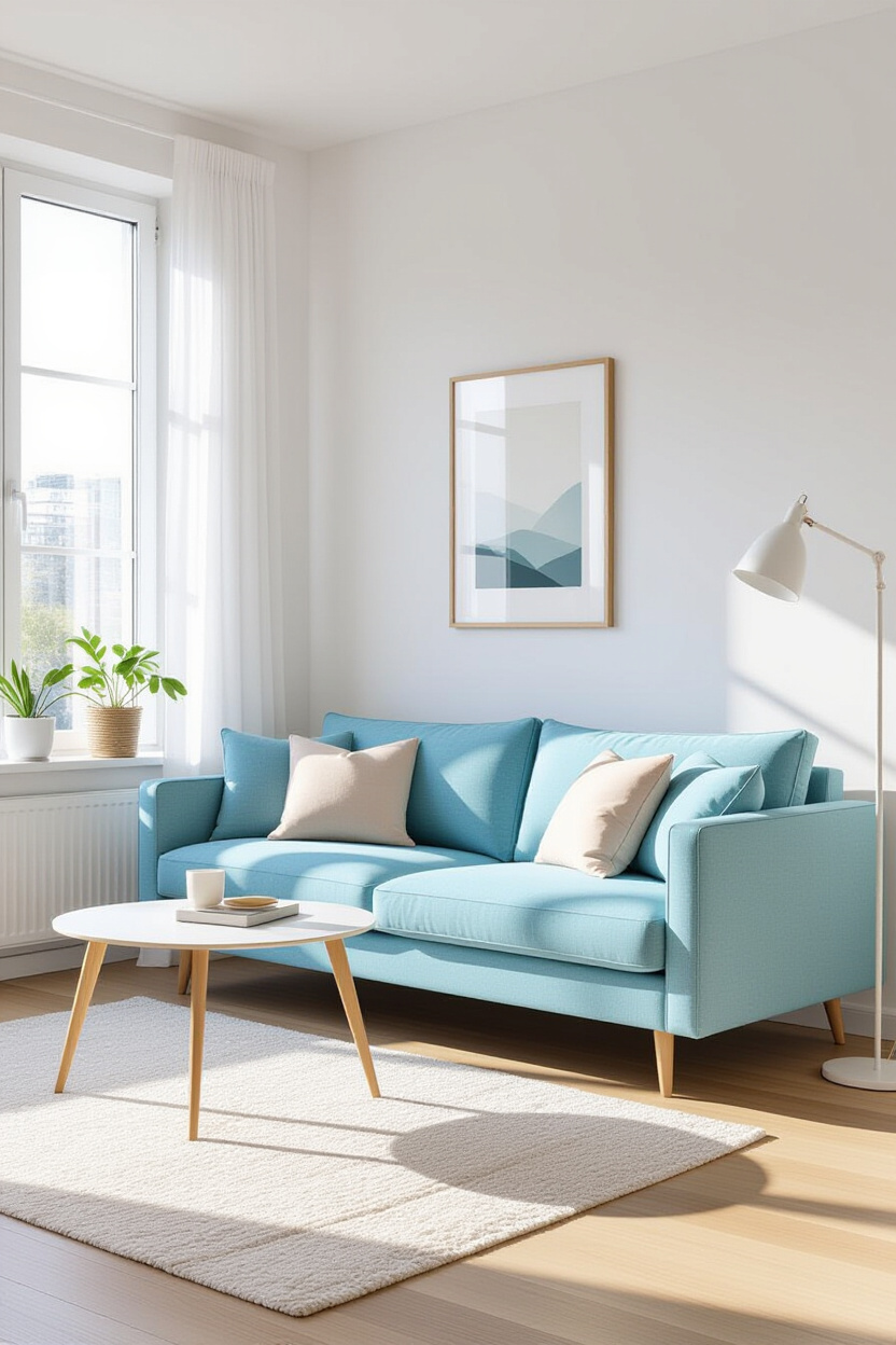 Living Room Designs Light Blue Couch: Airy and Refreshing Ambiance