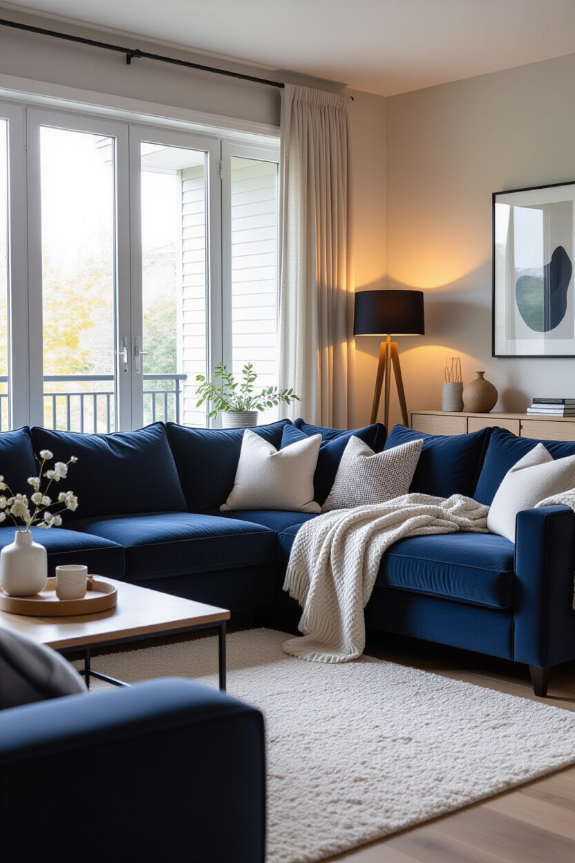 Living Room Designs Navy Blue: Creating Inviting Retreats with Your Sofa