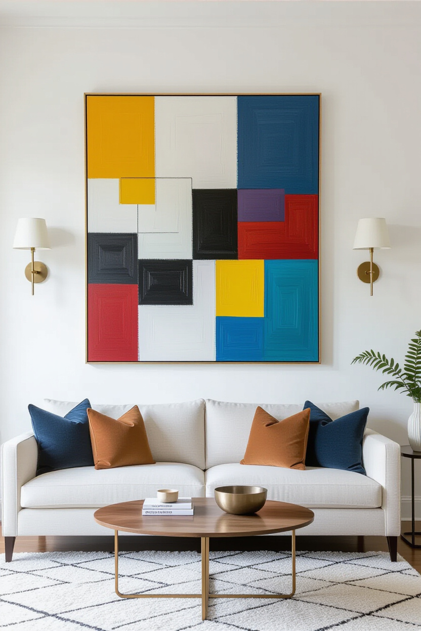 Living Room Wall Decor Ideas Above Couch: White Couch Focus