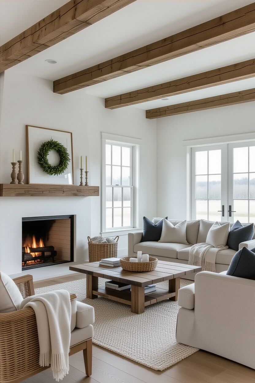 Modern Farmhouse Fusion: Black and White Decor Living Room