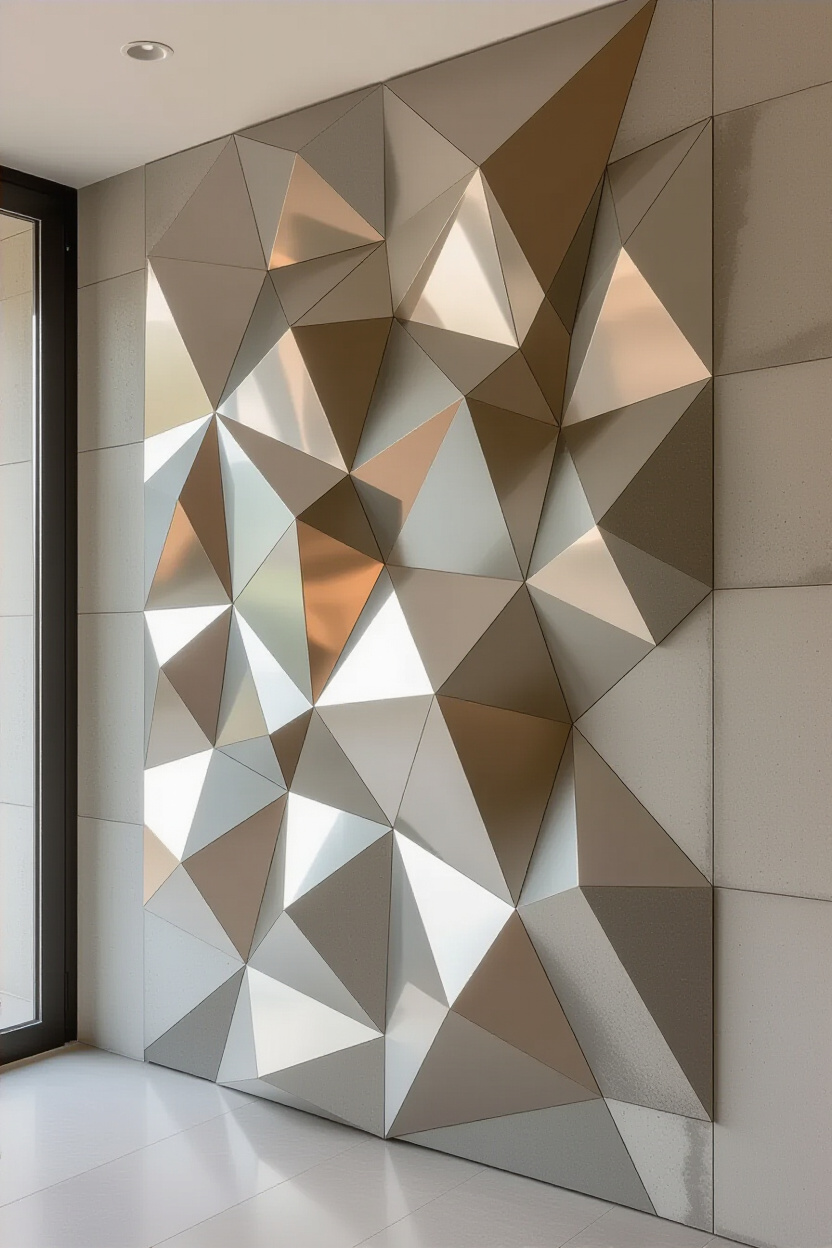 Modern Geometric Living Room 3D Accent Wall