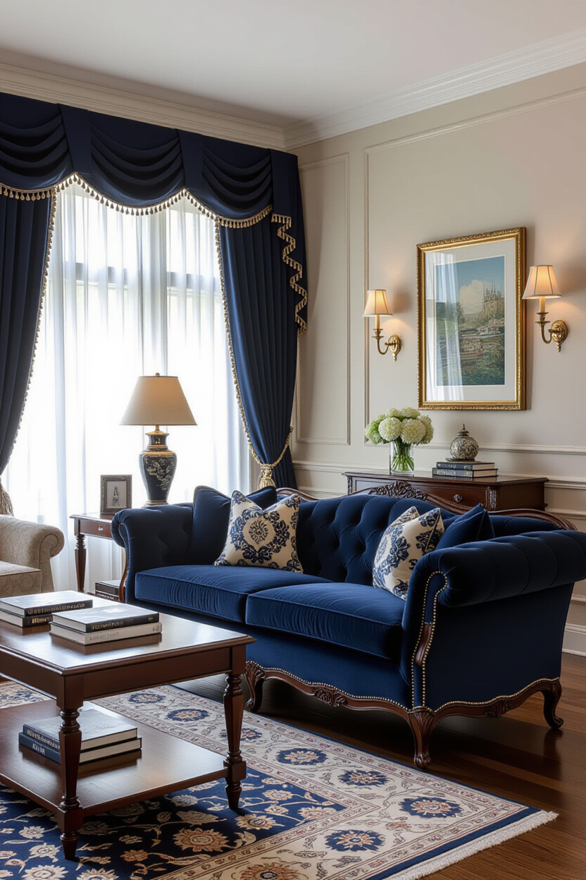Navy Blue Couch Living Room Ideas: Classic Charm for Your Room