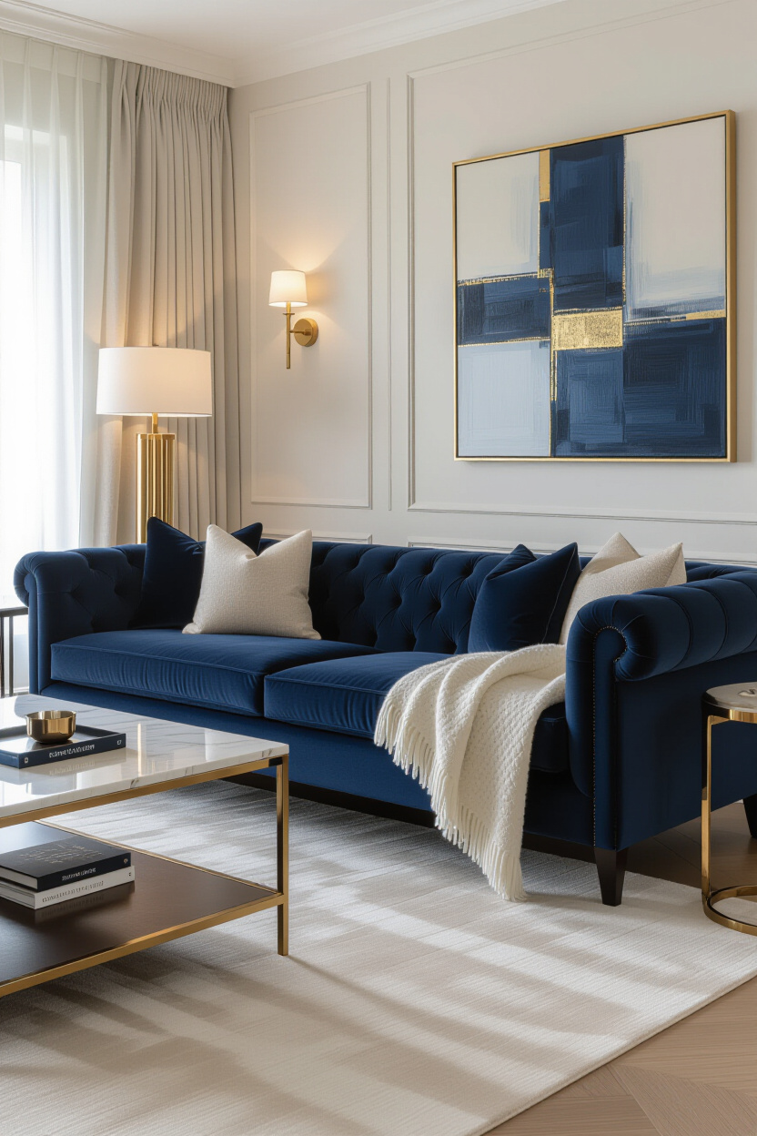 Navy Blue Sofa Living Room Color Schemes: Creating Elegant Rooms