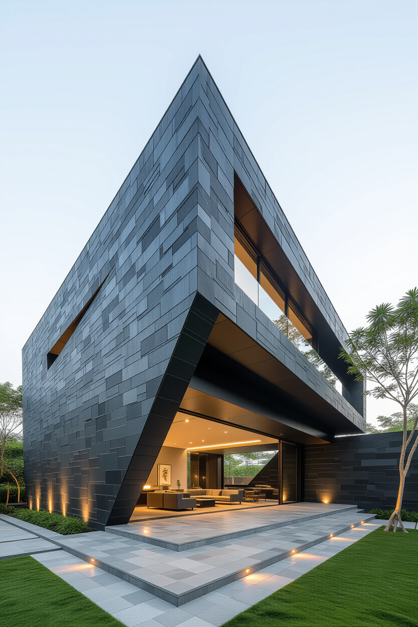 Rustic Stone Living Room Accent Wall