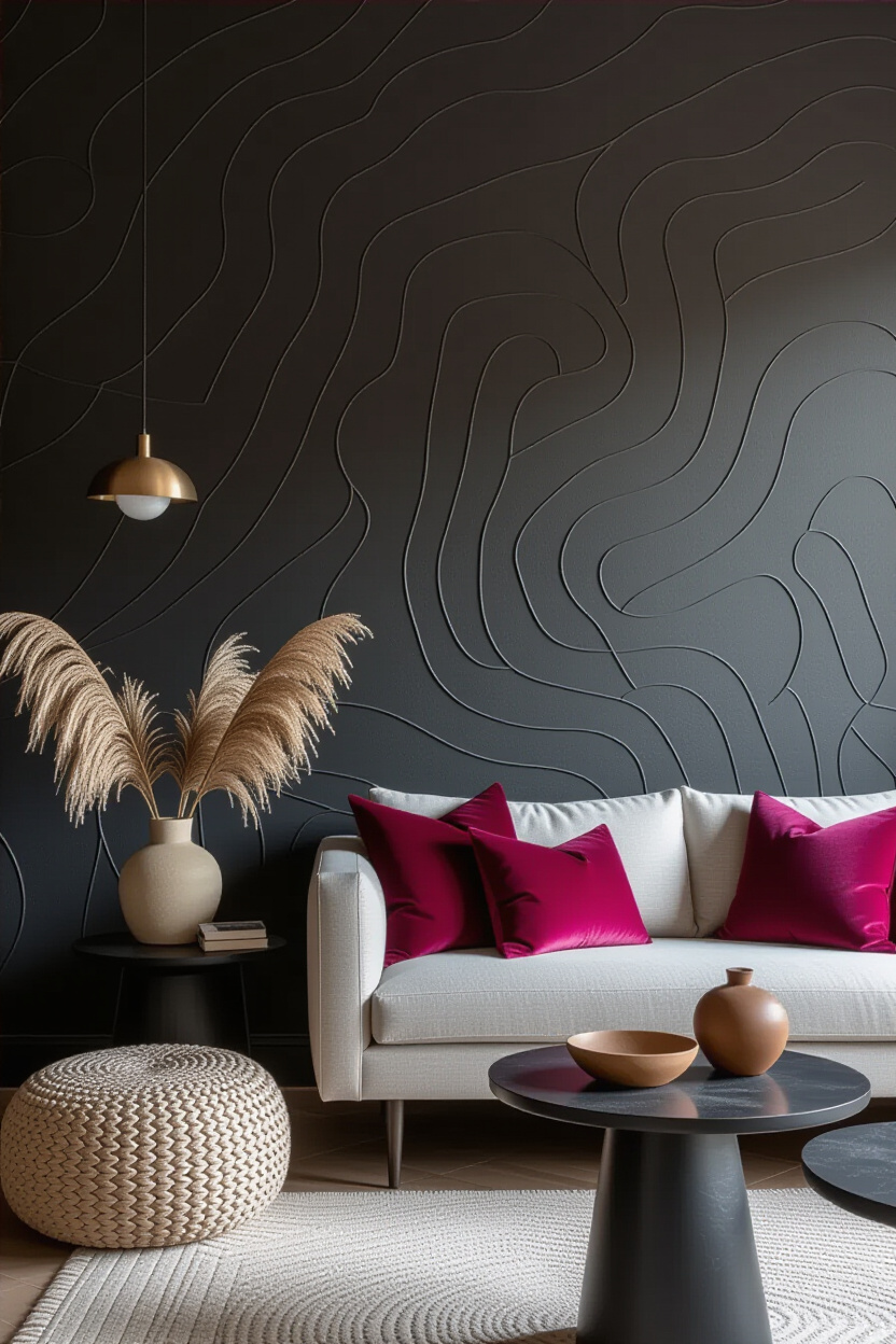 Sleek Black Accent Wall Design