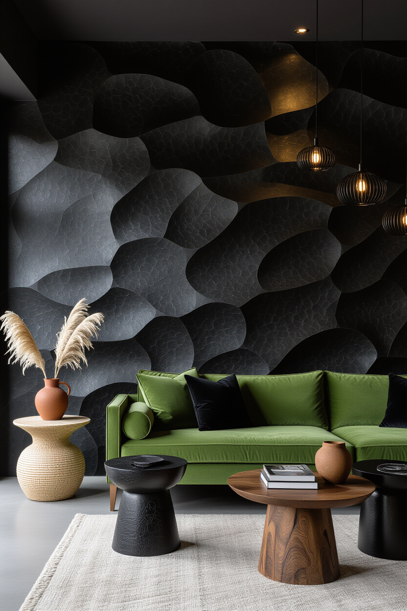 Sophisticated Black Accent Wall Touch