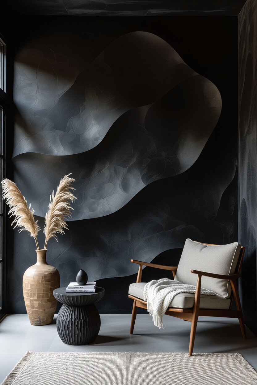 Striking Black Accent Wall Statement