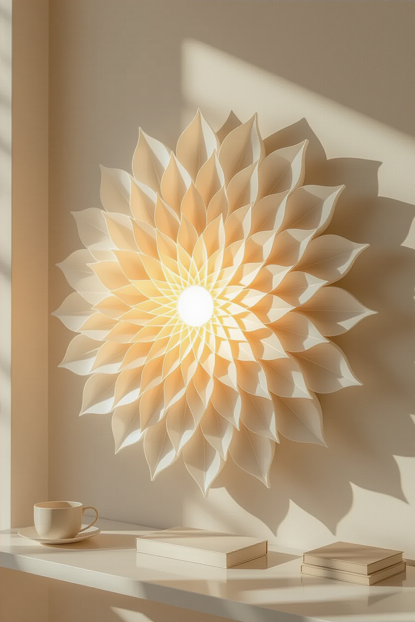 Sunburst Pattern Living Room 3D Accent Wall