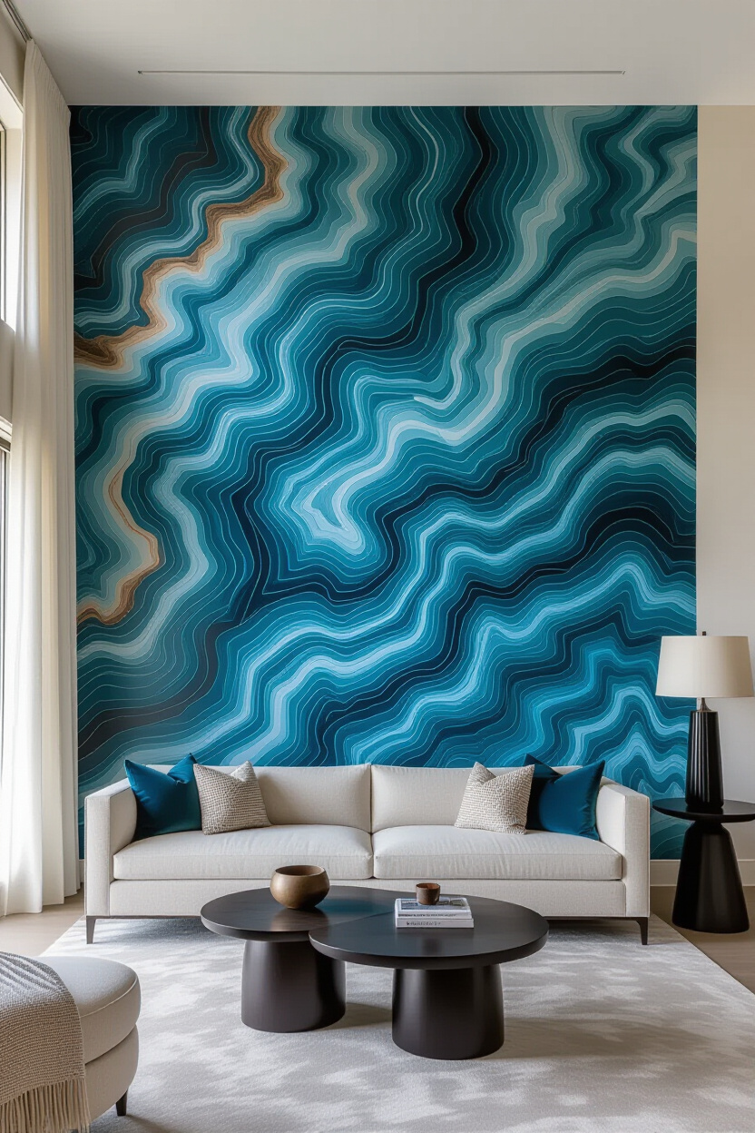 Textured Plaster Living Room 3D Accent Wall