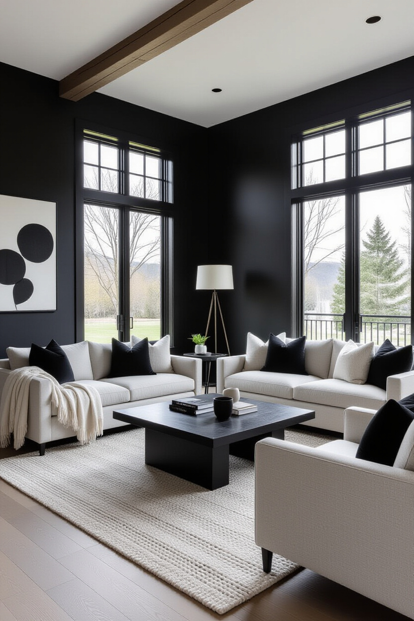 The Perfect Match: Designing a Black and White Living Room for Couples