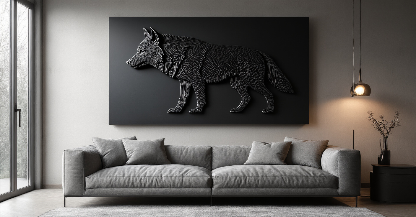 Geometric Lion Head for Modern Living Rooms