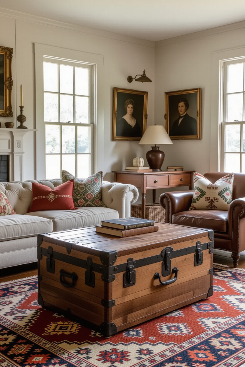 Antique Farmhouse Living Room Charm