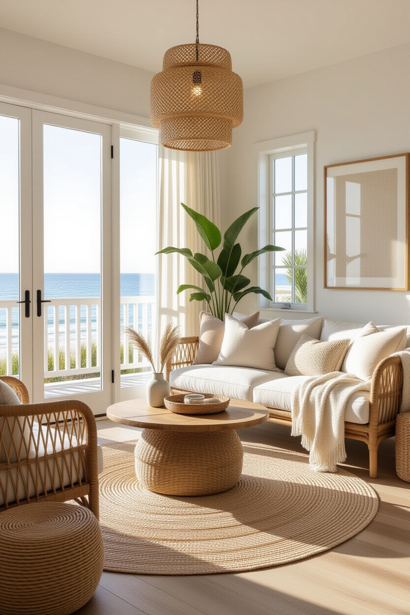 Coastal Boho Interior Living Room: Beachy Vibes at Home