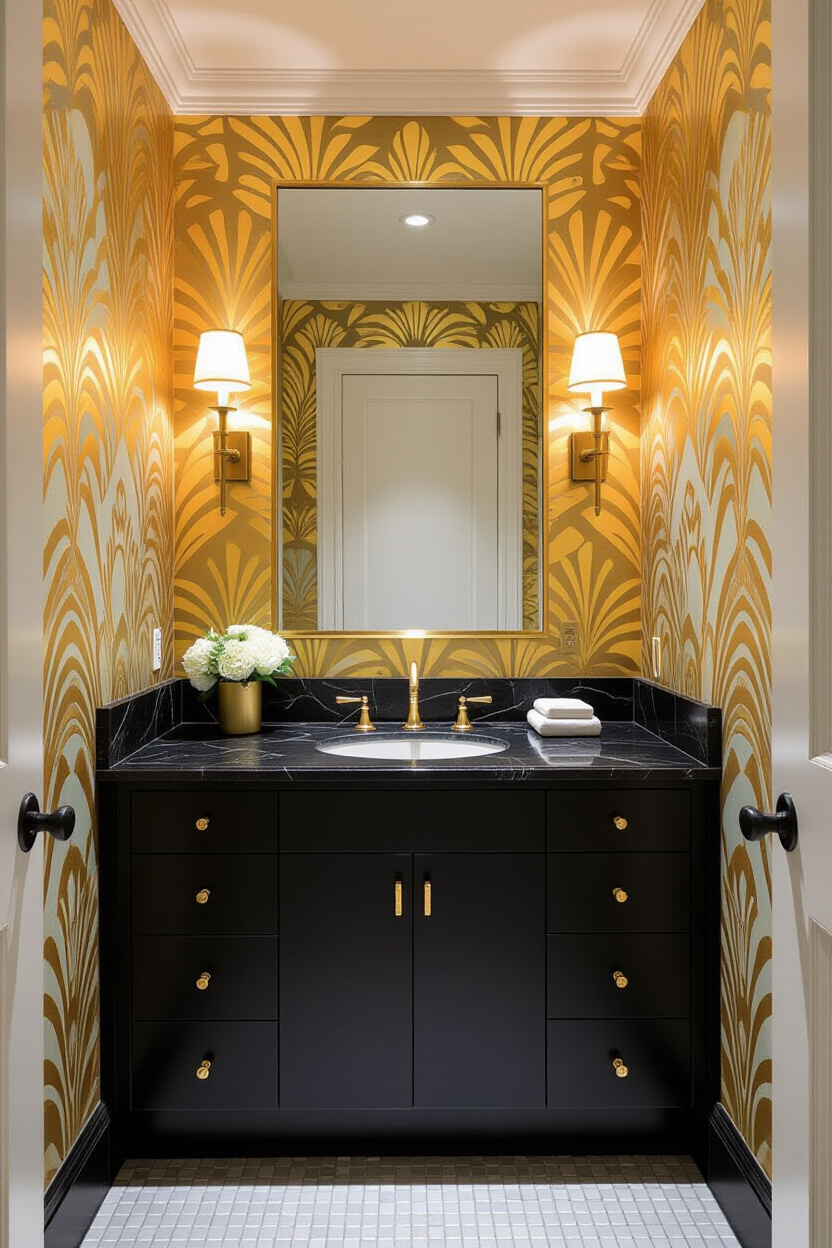 Creating a Glamorous Art Deco Powder Room Vibe