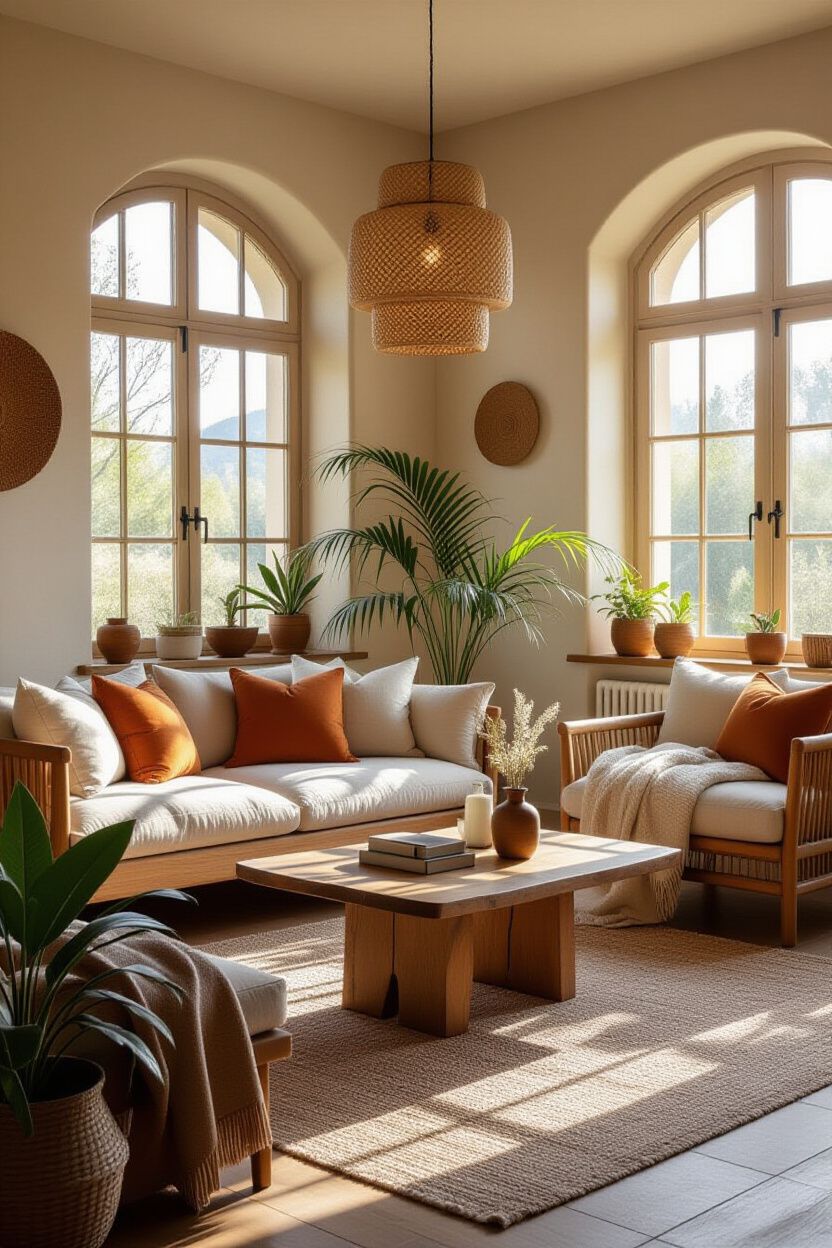 Earthy Boho Living Room: Grounded and Organic
