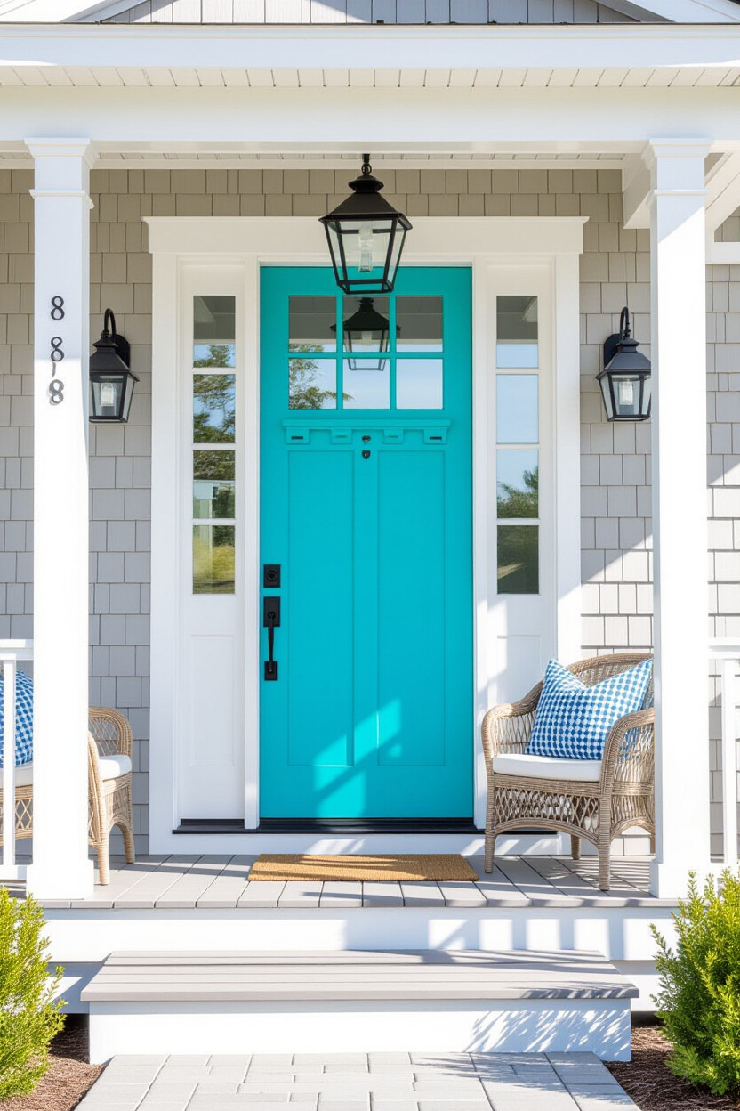 First Impressions with a Coastal Front Door Design