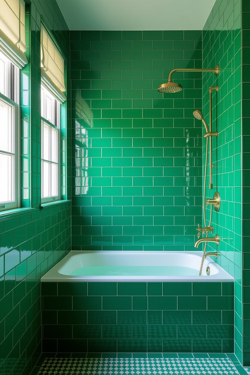 Green Art Deco Bathroom: A Luxurious Design Statement