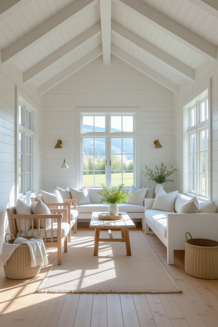 Log Cabin Homes Interior Painted White: Brightening Natural Spaces