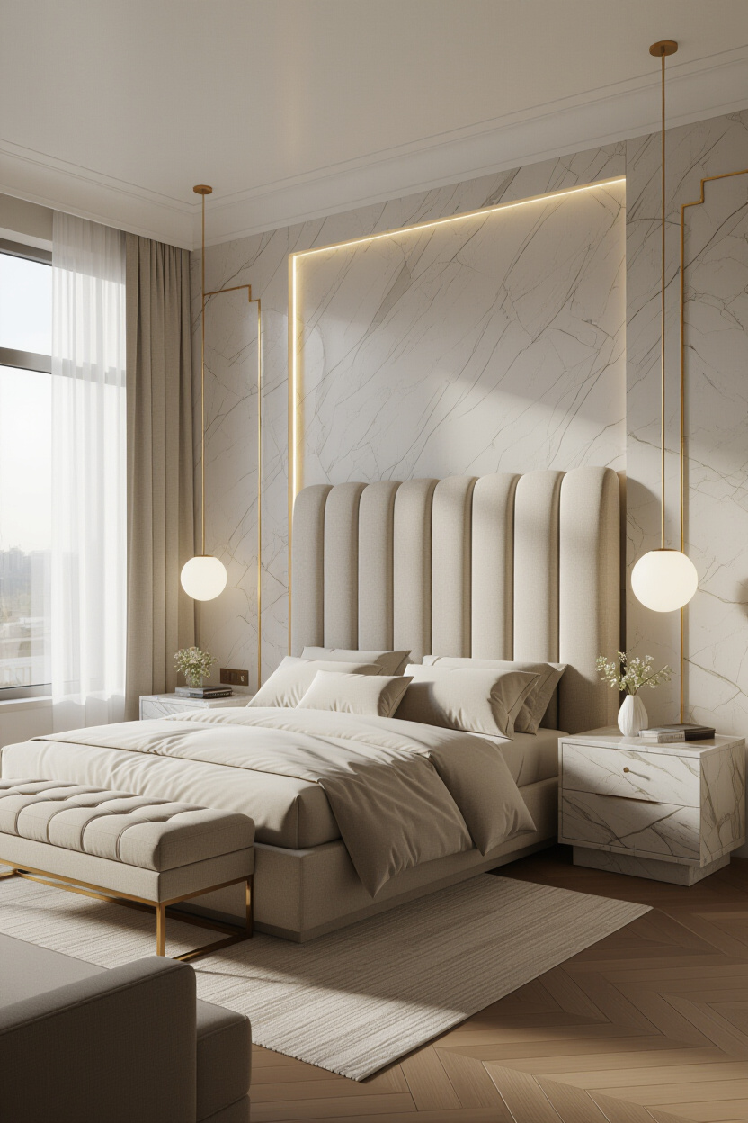 Modern Art Deco Interior Bedroom: A Stylish Sleep Sanctuary