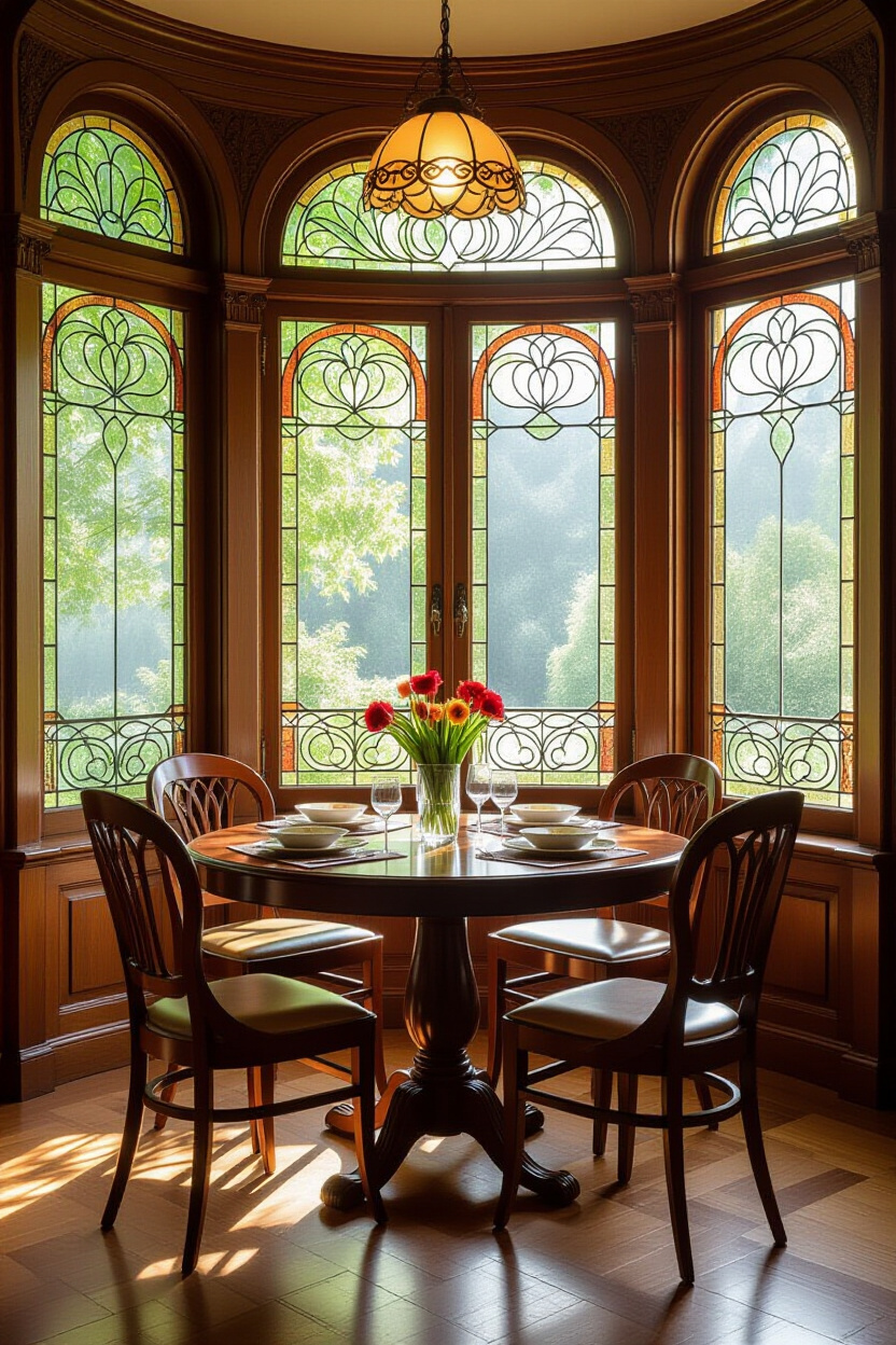 Modern Art Nouveau Interior: Elegant Floral Aesthetics