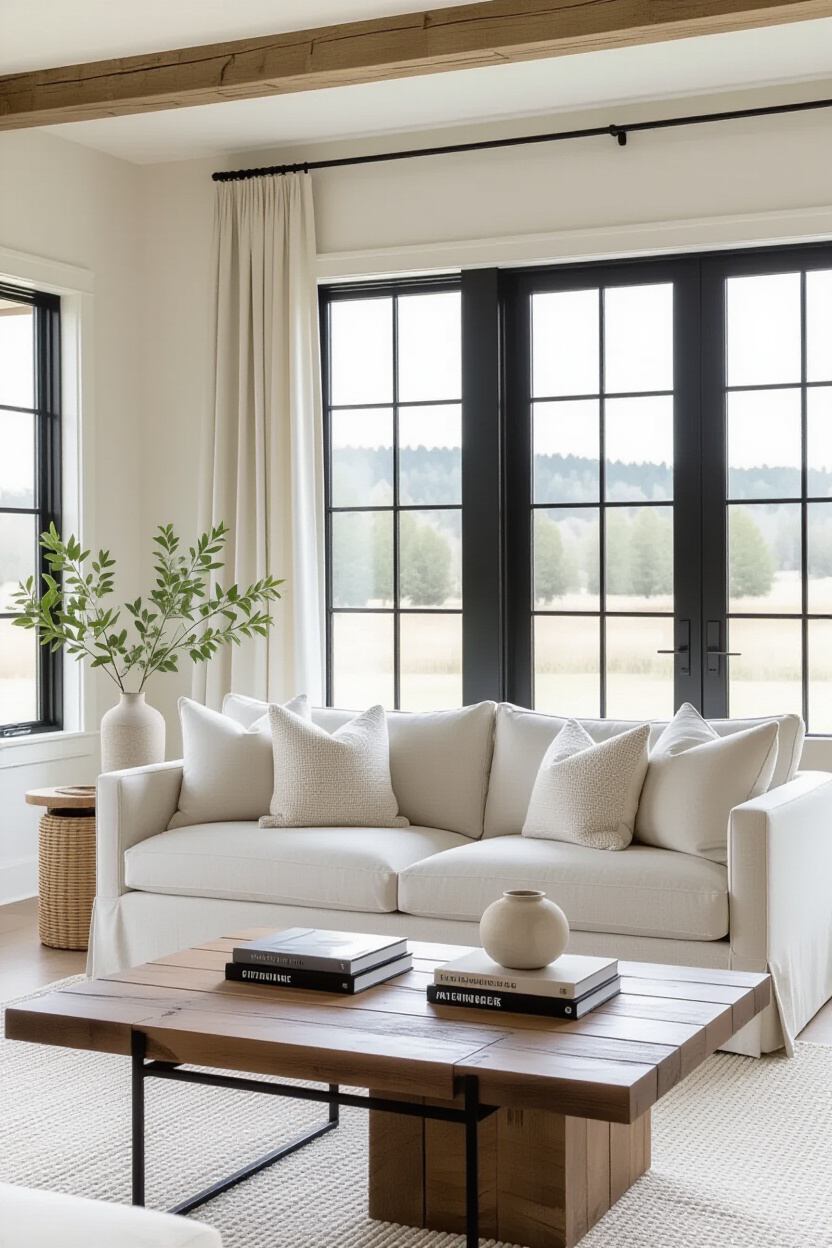 Modern Farmhouse Living Room Inspiration and Paint Colors
